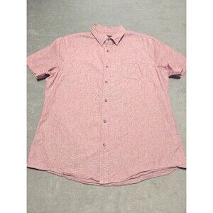14th & Union Men s XL Red Chambray Short Sleeve Button Up Shirt Trim Fit